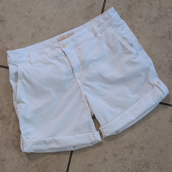 Tory Burch White Casual Rolled Hem Shorts - Size 28 - Picture 1 of 12